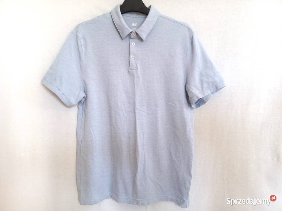 koszulka męska POLO niebieska melanż r M Slim Rozmiar M