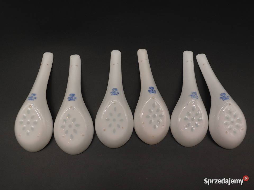 Chińskie porcelanowe łyżki 6 porcelana ryżowa