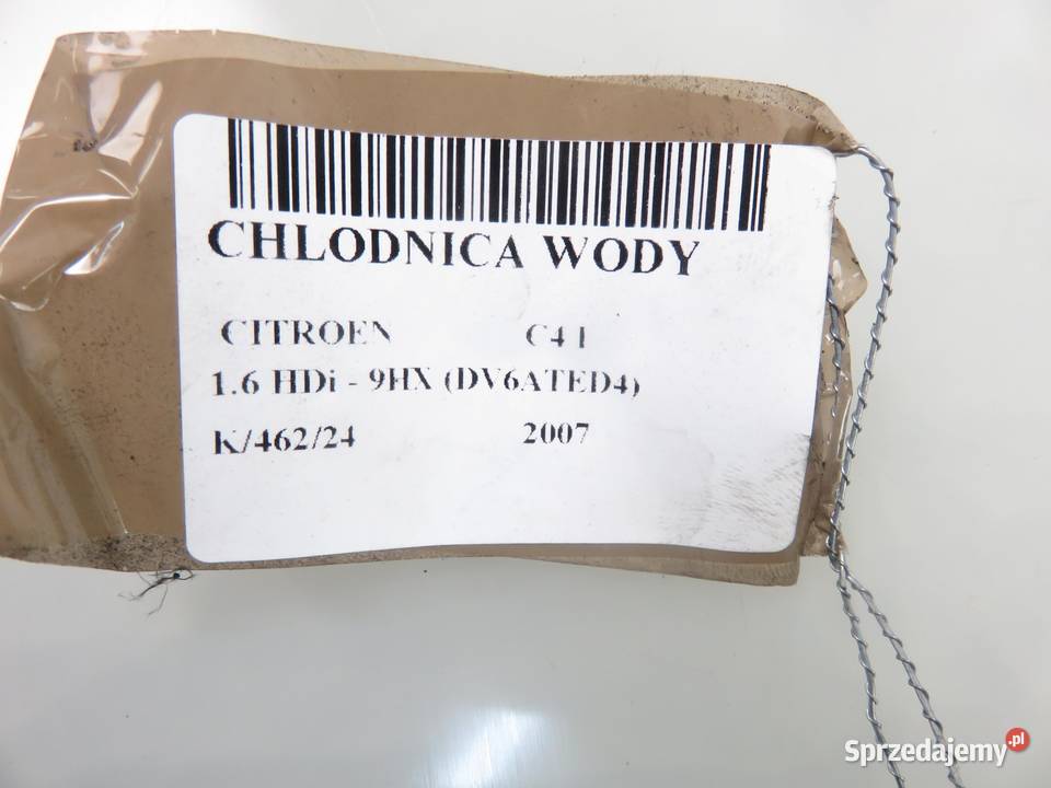 CHŁODNICA WODY CITROEN C4 I 16 HDi 9645586780
