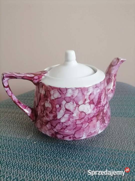 Dzbanek do herbaty marmurkowy Wałbrzych PRL