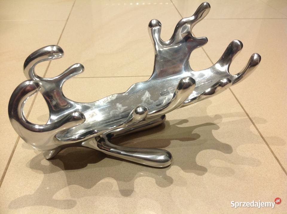 Piękny Srebrny Stojak na Wino Aluminium Design Stojaki na wino Nowa Sól