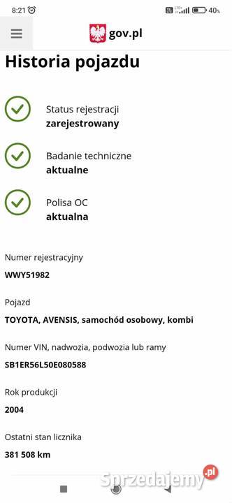 toyota avensis 18 lpg gaz hak 4x elszyby lakier metallic Warszawa sprzedam