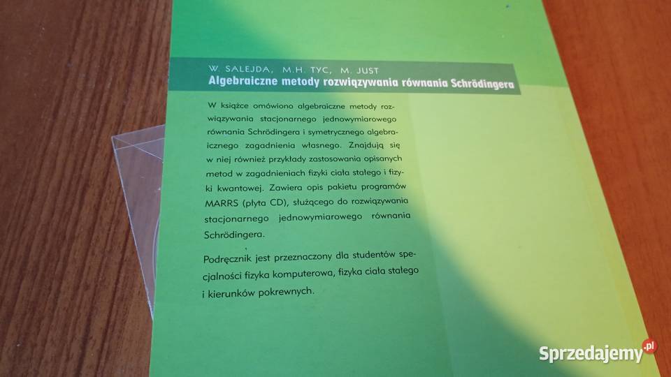 Algebraiczne metody rozwiązywania równania Rok wydania 2002
