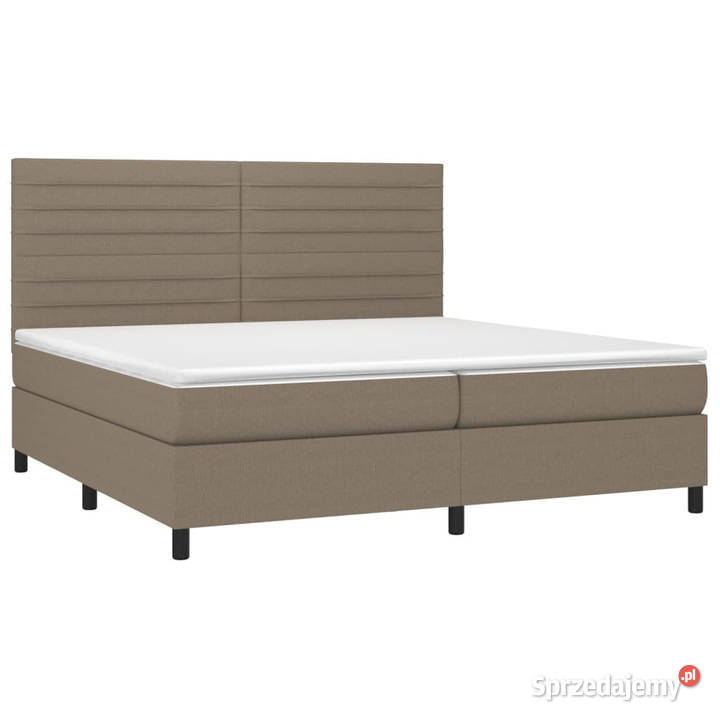 Łóżko kontynentalne z materacem taupe tkanina 203cm Warszawa