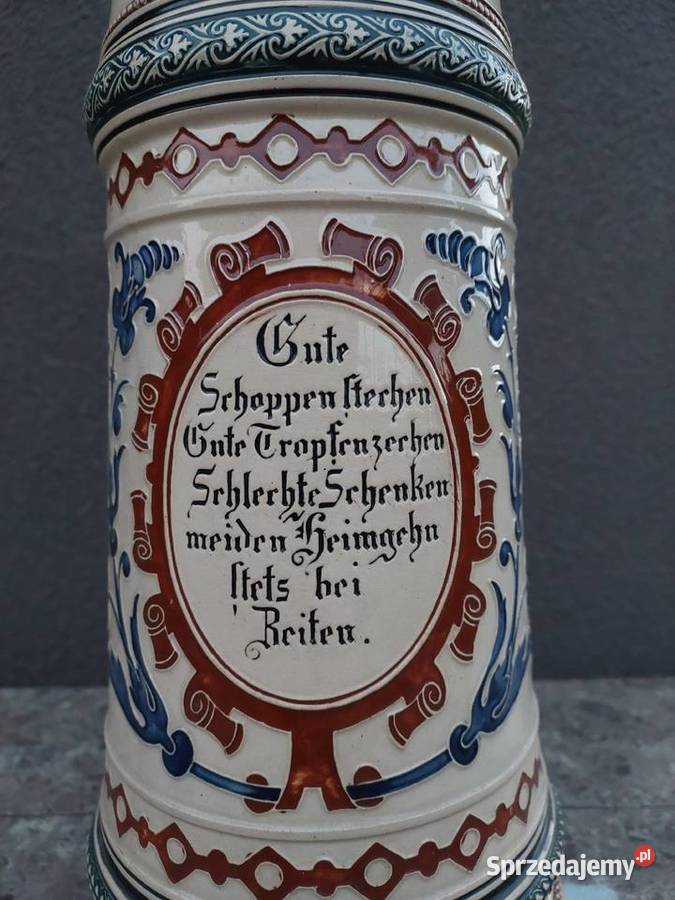 Zabytkowy kufel 2L sygnowany 1893r Merkelbach Tczew