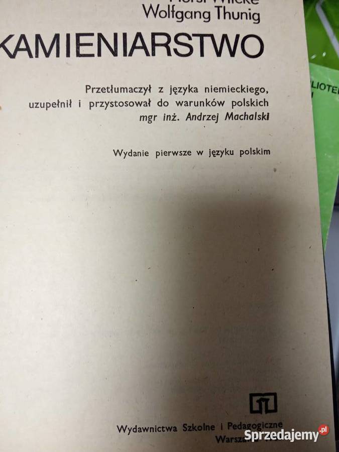 Kamieniarstwo książki używane kolekcjonerskie Antykwariat mazowieckie Warszawa