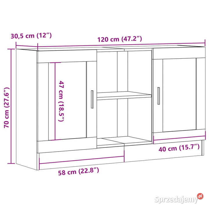 Szafka dąb artisan 120x305x70 materiał Pozostałe Warszawa