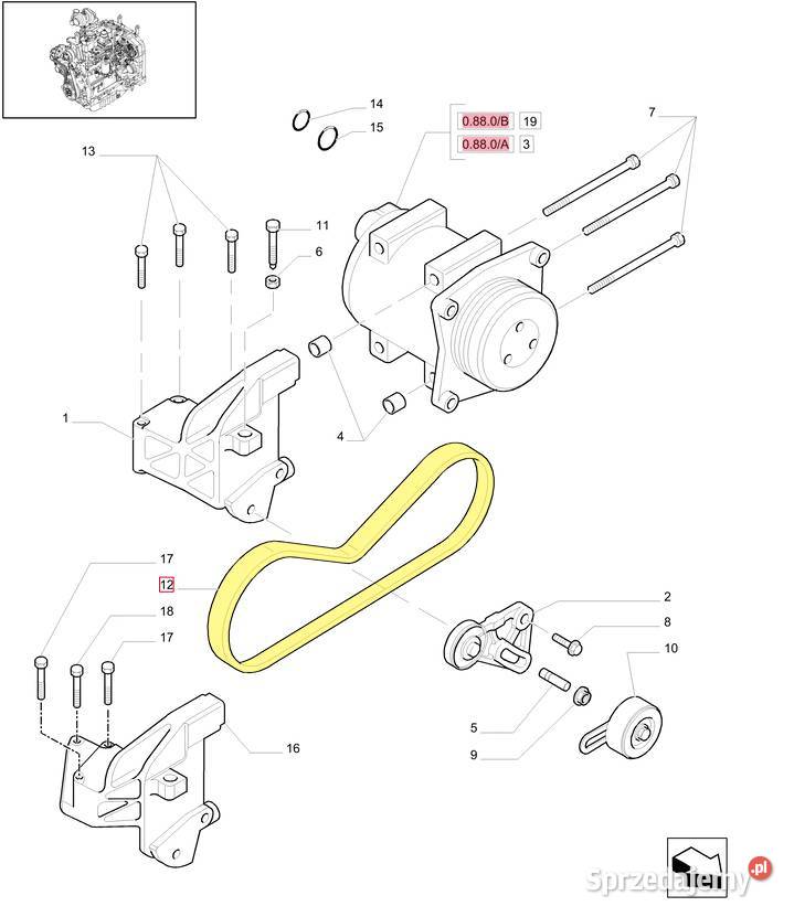 Pasek klimatyzacji Case Holland Steyr 87710661 Białystok