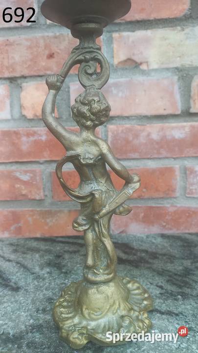 Świecznik mosiężny figuralny na 1 świecę 692 Gawroniec sprzedam