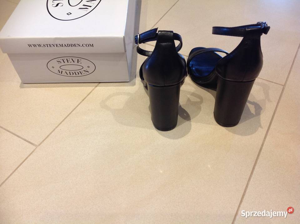 Sandały Skórzane Na Obcasie STEVE MADDEN 37 NOWE Nowa Sól