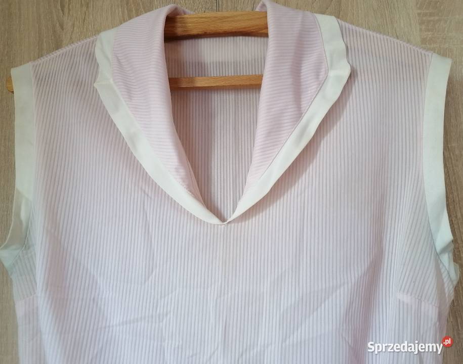 Bluzka damska bez rękawów z szalowym kołnierzem Łódź