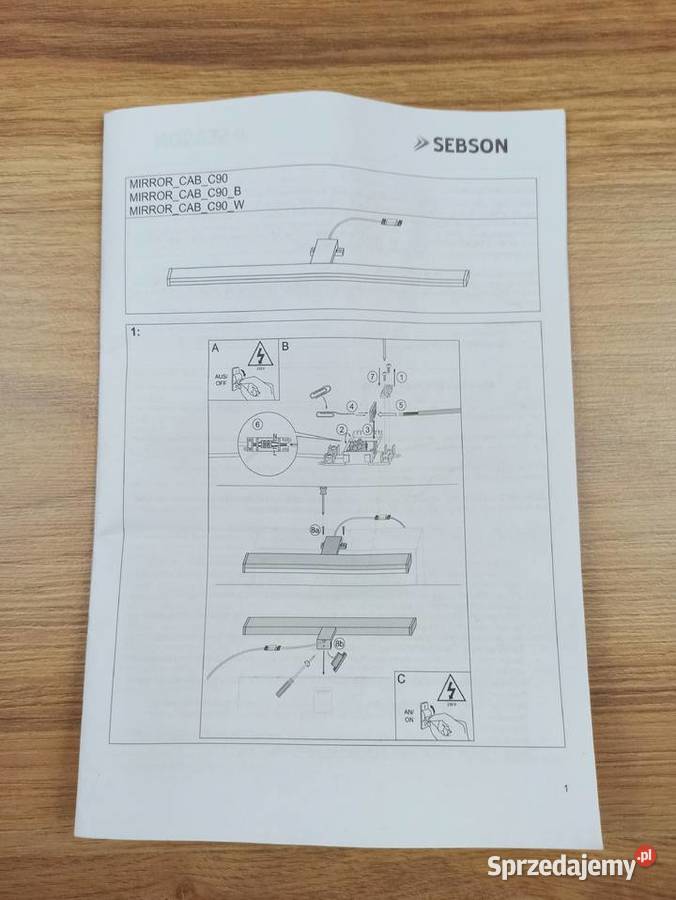 Lampa Kinkiet Led Biała 90 1300lm 15W