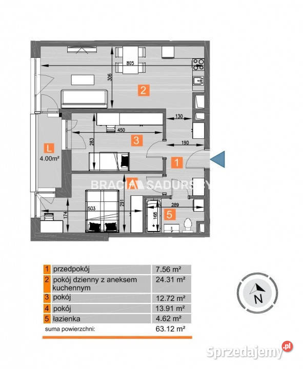 Mieszkanie Kraków os Piastów 6312m2 3 pok 63.12m2 sprzedam