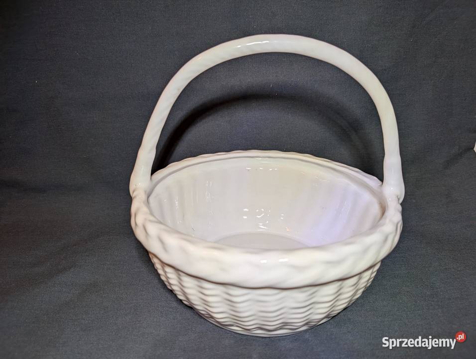 Porcelanowy Koszyk Pleciony Vintage lata 80 Stan Piła