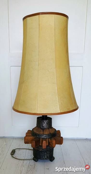 Lampa podłogowa skórzany abażur styl rustykalny Oświetlenie Krosno