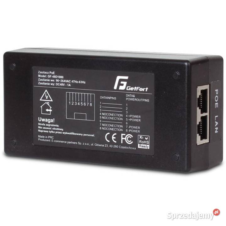 ZASILACZ ADAPTER POE GETFORT GF48D500 48V DC Knurów