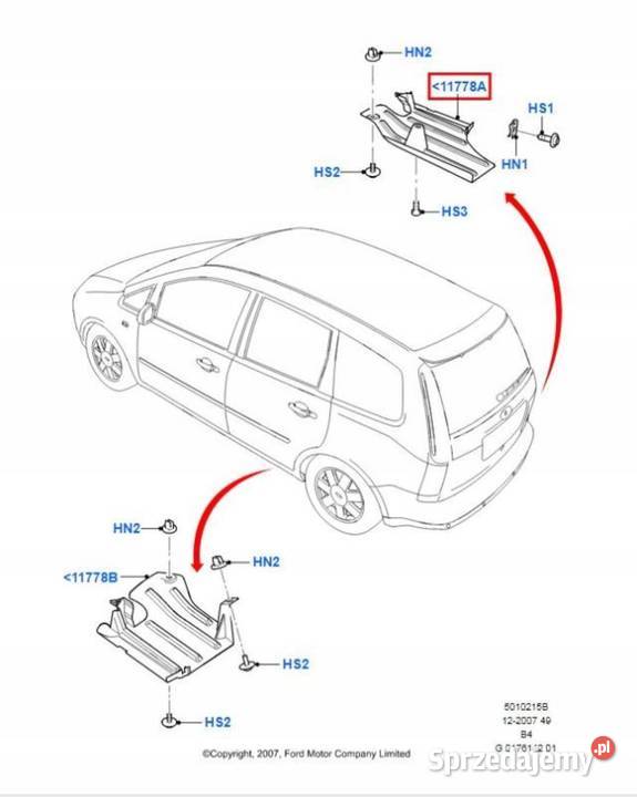 KIEROWNICA ŁAPACZ POWIETRZA PRAWY FORD FOCUS 11 osobowe
