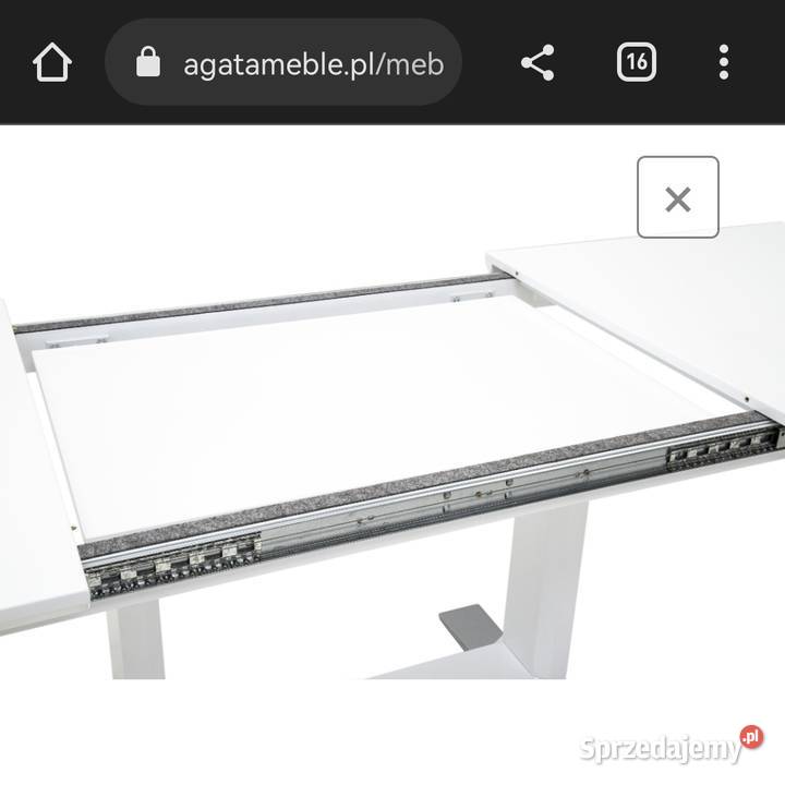 Biały rozkładany stół połysk plus 4krzesla 90cm Wrocław