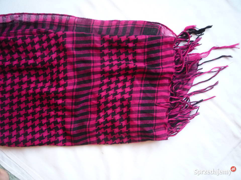 Duża Chusta różowo czarna 110 x 110 Nowa Szczecin sprzedam