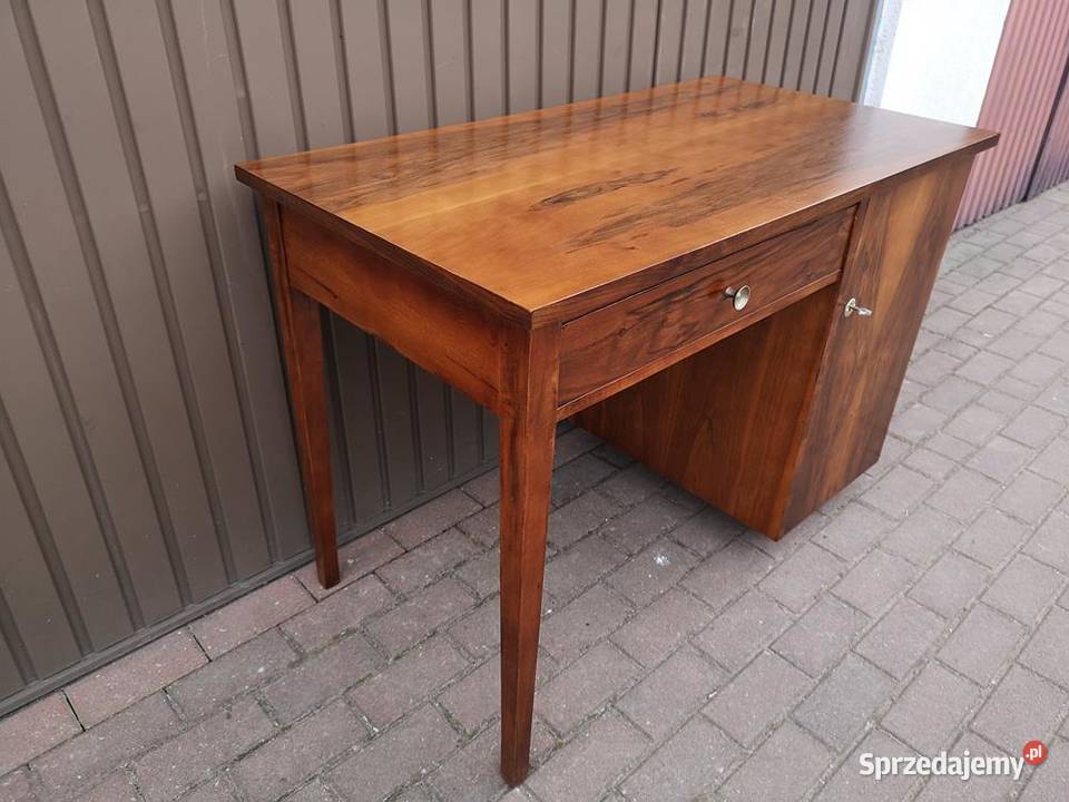 Biurko ARTDECO PRL Orzech Zgrabne Stare Swarzędz