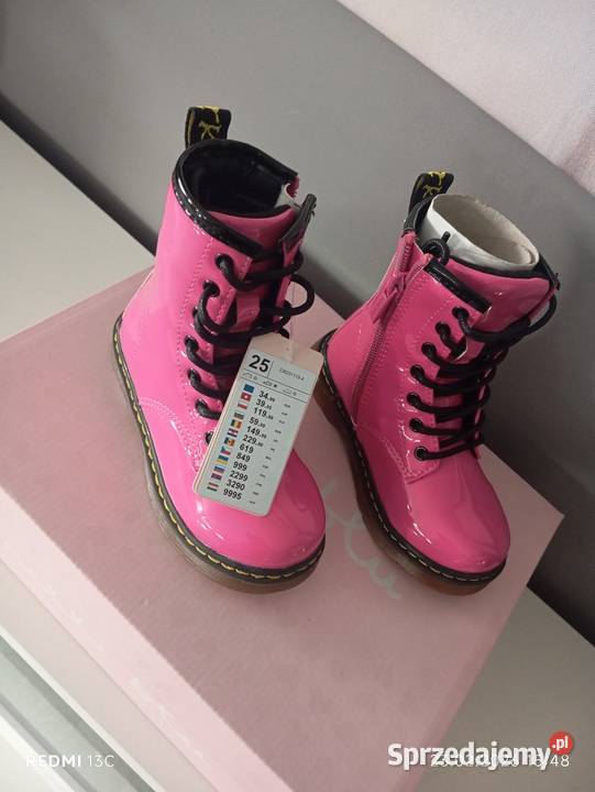 Różowe lakierowane trzewiki glany Nelli Blu 16cm Jelenia Góra