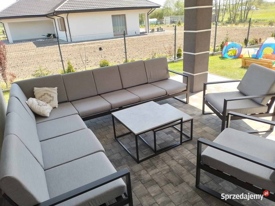 Meble ogrodowe Zestaw XXL 10 osób Metalowe Zestawy mebli ogrodowych Opoczno