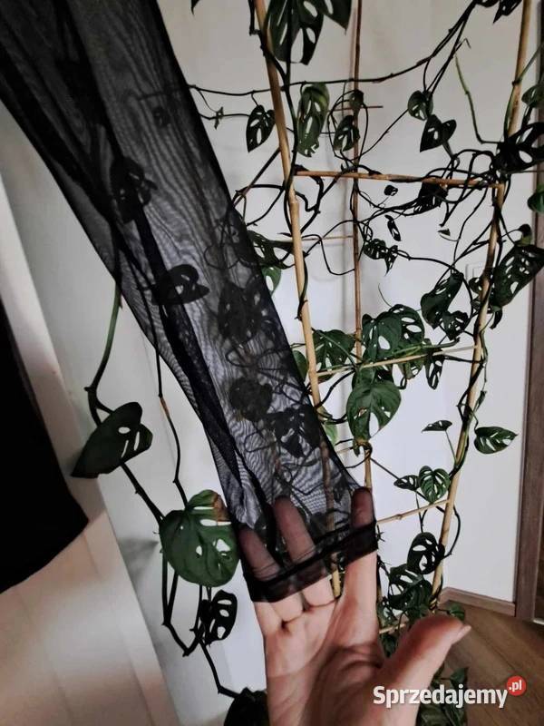 Czarna elegancka bluzka z siateczki długi rękaw Trąbki Wielkie sprzedam