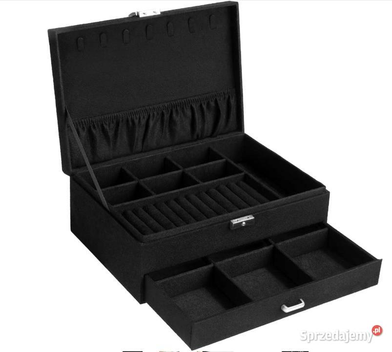 Szkatułka Kuferek Pudełko Organizer na Biżuterię Poraj