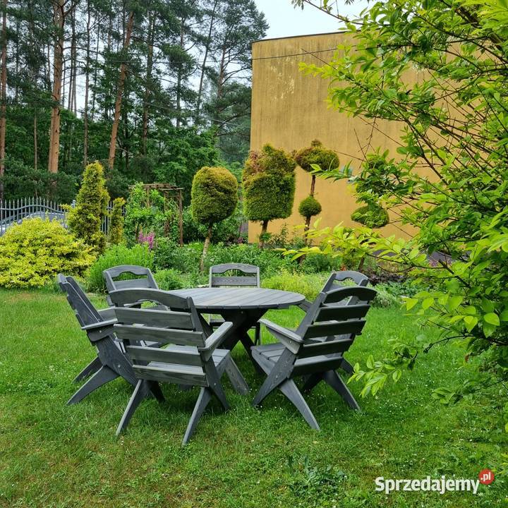 Meble ogrodowe drewniane składane komplet mebli Kalety