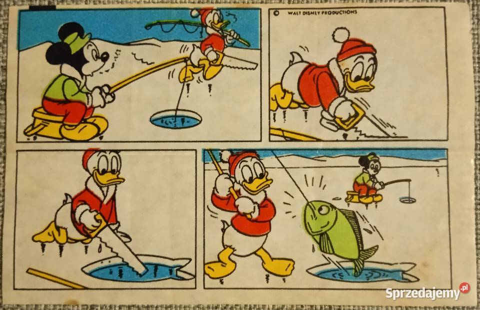Historyjki z gumy do żucia Donald z lat 90 wielkopolskie Poznań