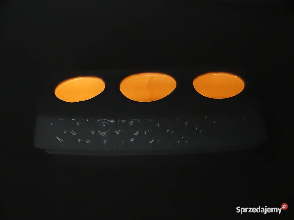 Retro Świecznik Ceramiczny Biały MidCentury