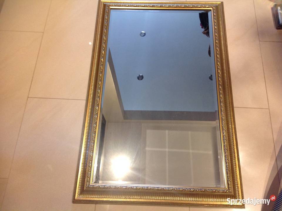 Lustro w złotej ramie inny kolor Nowa Sól