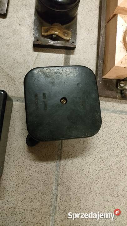 Gniazdko elektryczne bakelit loft czarne PRL Szczecin