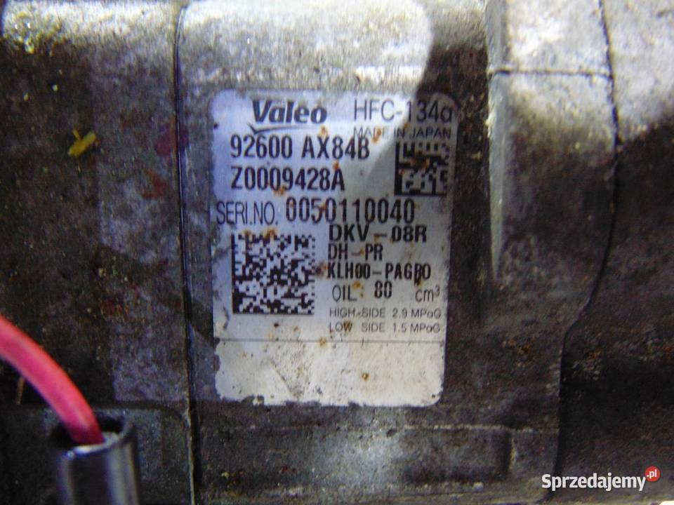 SPRĘŻARKA KLIMATYZACJI MICRA K12 12 92600AX84B Kompresory klimatyzacji wielkopolskie
