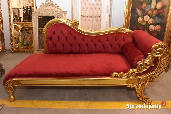 Czerwona Pałacowa Sofa Kanapa Leżanka Szezlong Kraków