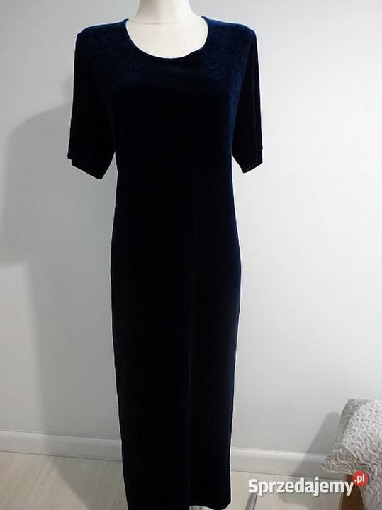 Sukienka Długa Aksamitna Balowa Wieczorowa