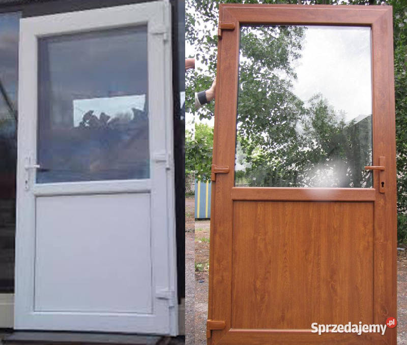 drzwi PVC złoty dąb 100x210 biurowe sklepowe 210cm Zdunowo