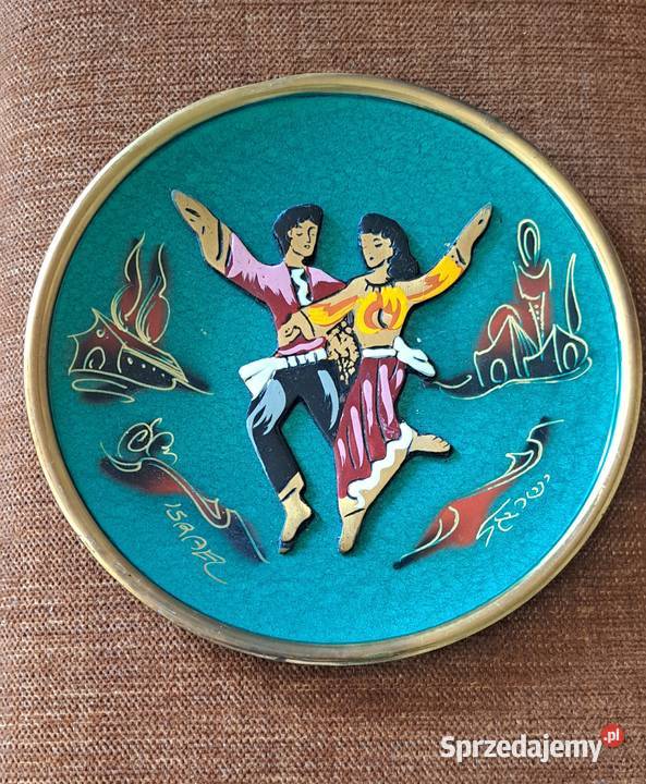 mosiężny ozdobny talerz z Izraela mazowieckie