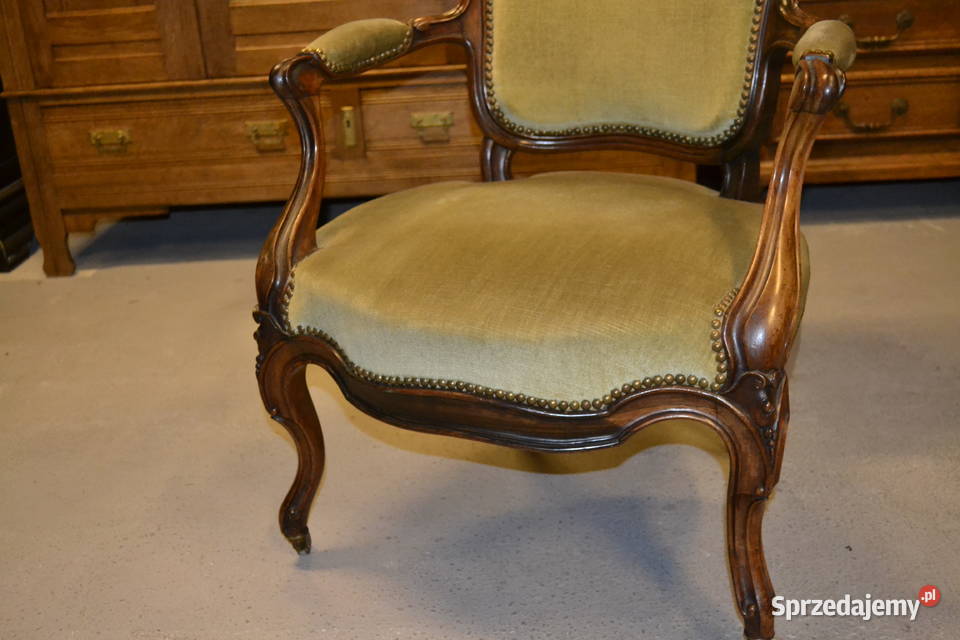 fotel kawowy Francja orzech cukiereczek Będzin