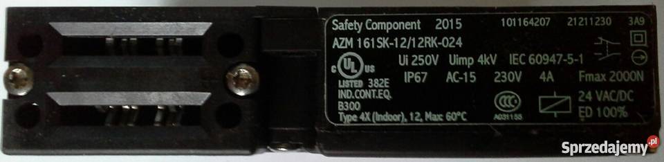 Wyłącznik bezpieczeństwa AZM 161SK1212RK024 Pozostałe Zabrze sprzedam