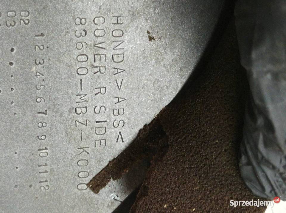 OSŁONA OWIEWKA PRAWY BOK POD KANAPĘ 83600MBZK000 Osłony i zaślepki