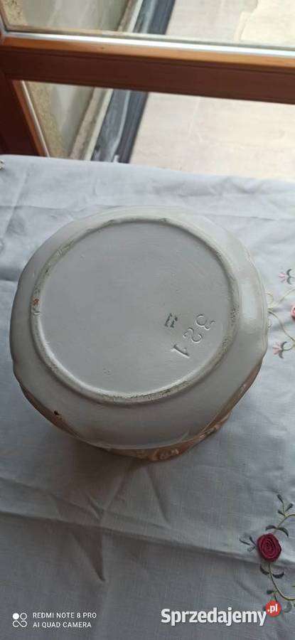 Doniczka porcelana Sygnowana Beż z kolorem ecr Gdańsk