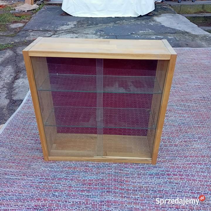 Szafeczka Wisząca Drewniana Szklane Półki Suwane Zabrze