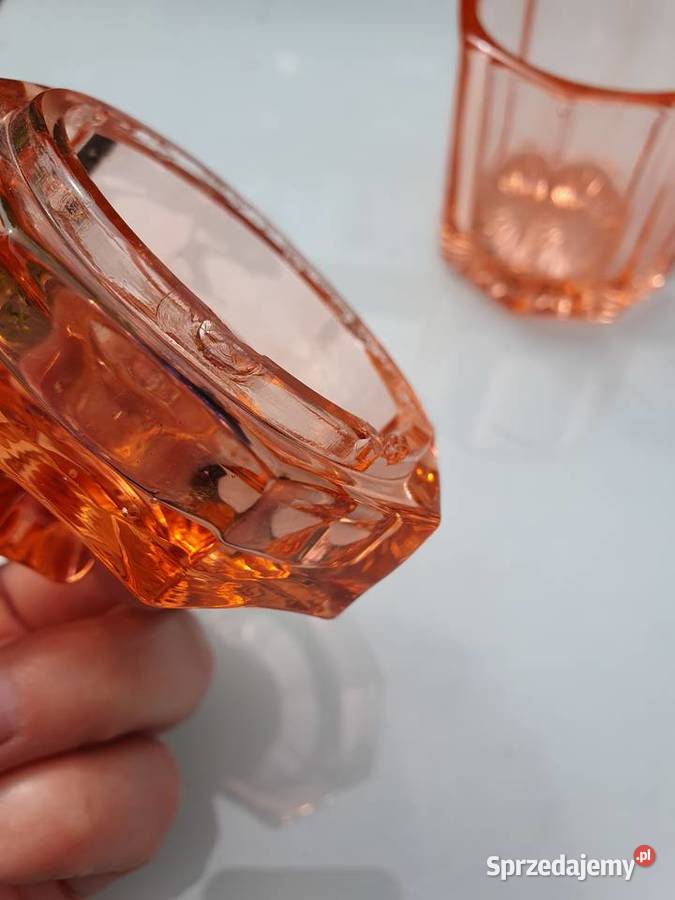 Pojemnik ze szkła rozalinowego Myszków sprzedam