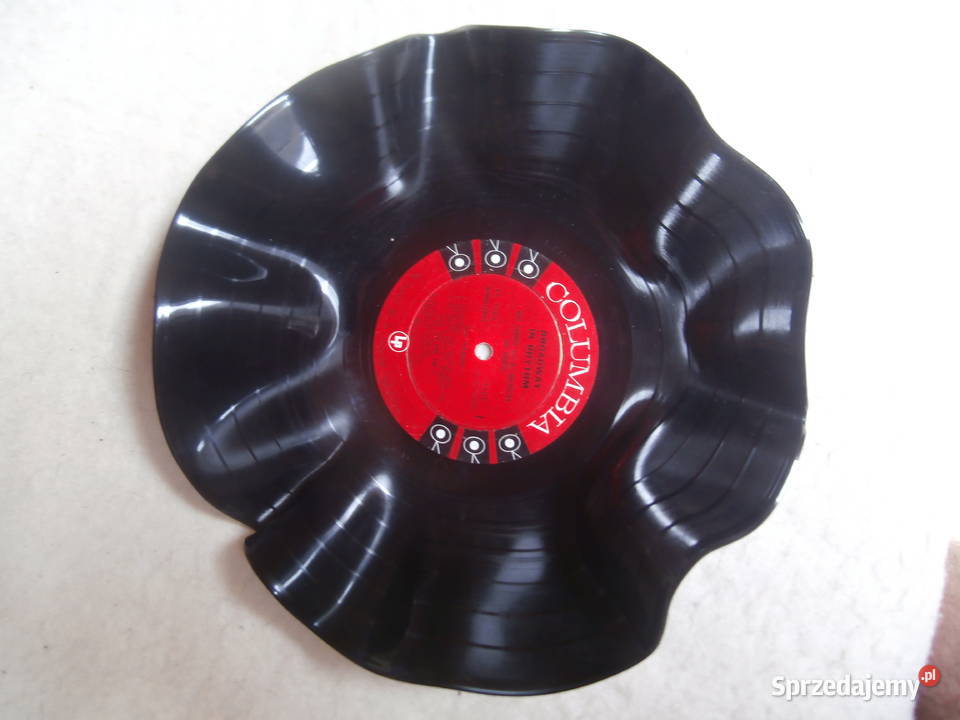 miska patera talerz z płyty winylowej średnicy czarny Choroń