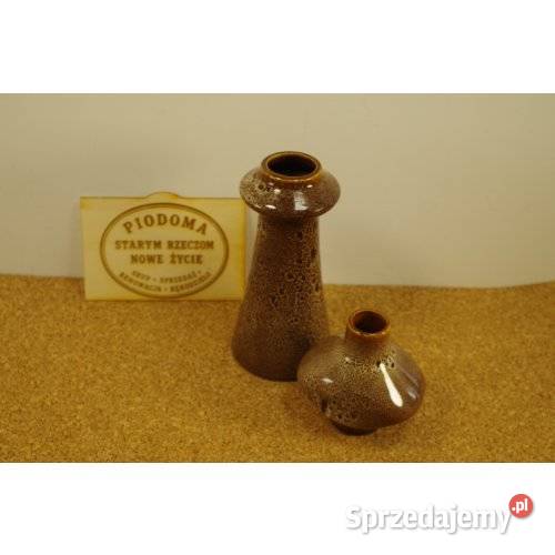 Komplet dwóch wazonów ceramicznych retro