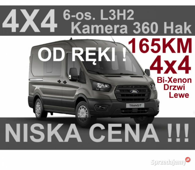 Ford Transit 4x4 165 L3H2 6osob Kamera 360 Drzwi zachodniopomorskie Szczecinek