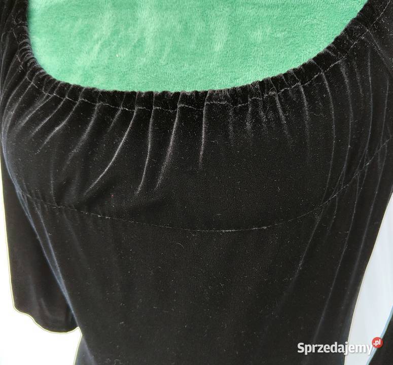 Czarna welurowa bluzka Sisters S 36 boho witch