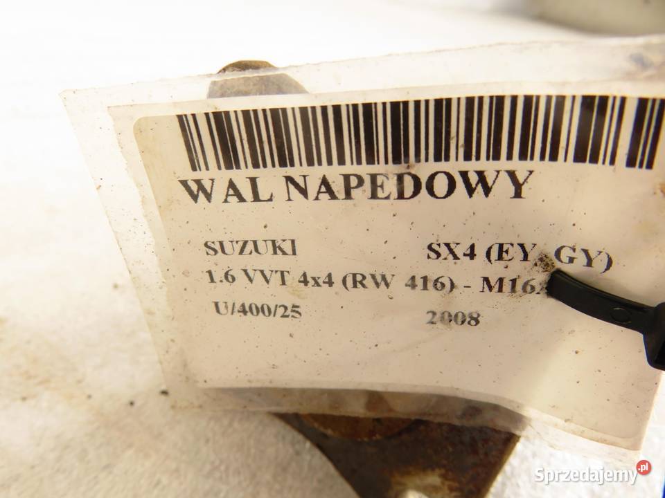 WAŁ NAPĘDOWY SUZUKI SX4 16 VVT osobowe Układ napędowy