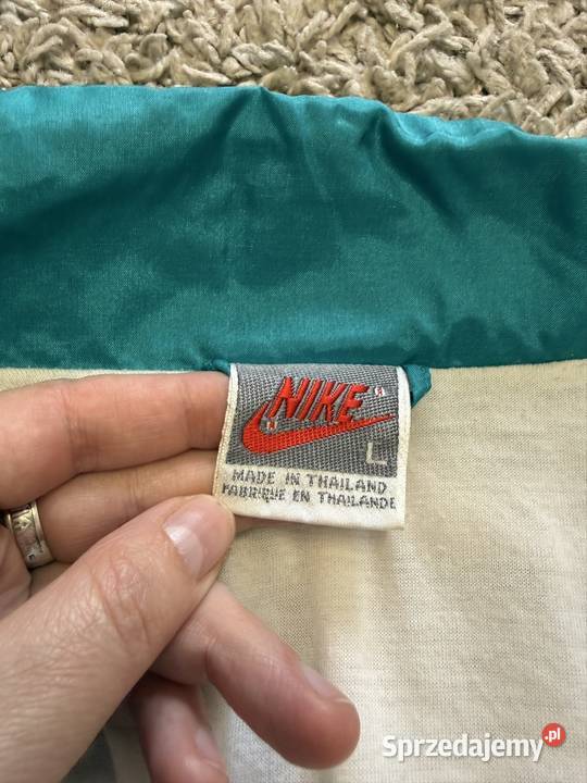 VINTAGE NIKE BOMBER JACKET 1990S BLUE SIZE L łódzkie Łowicz